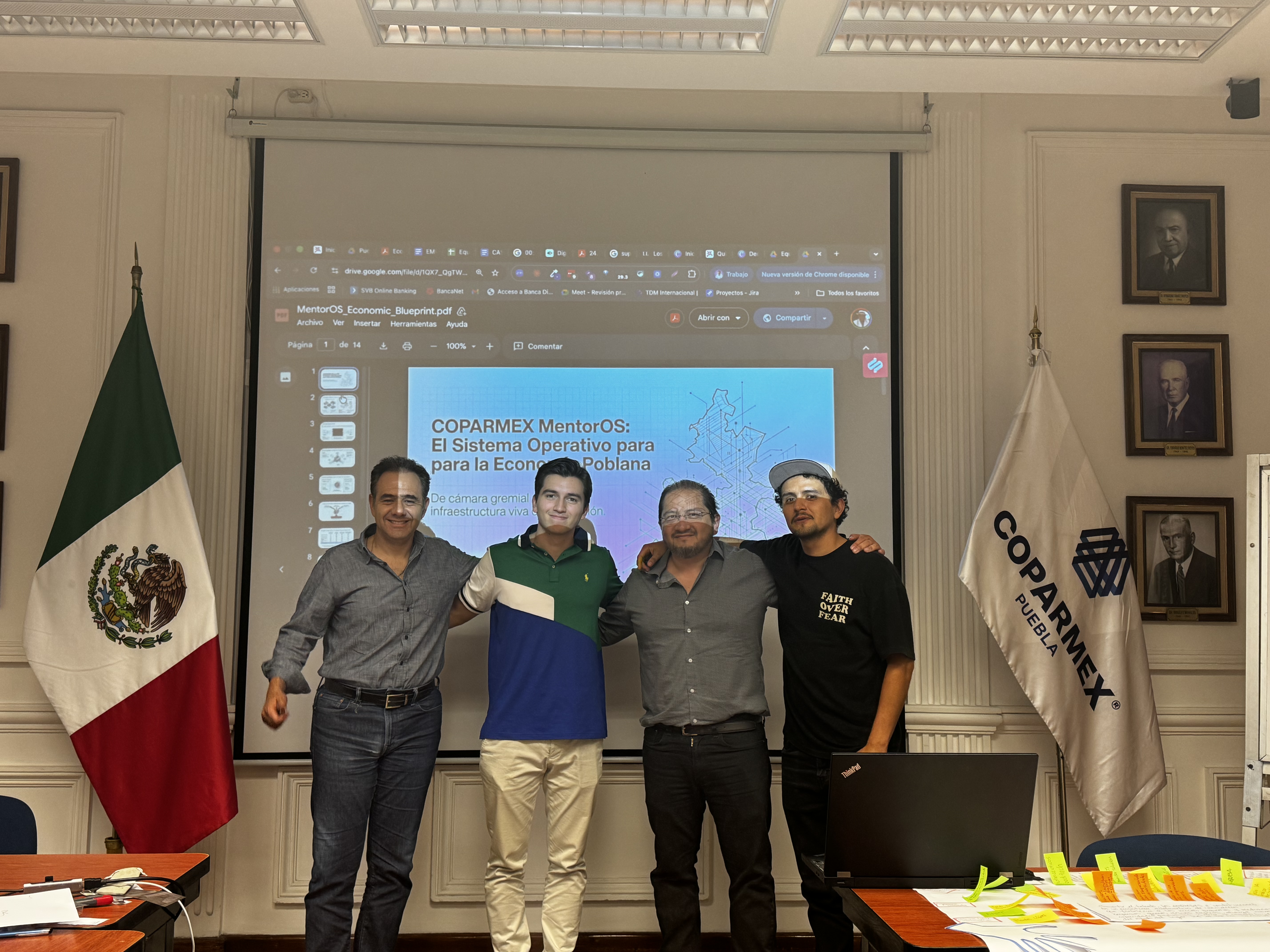 Presentación de una propuesta de innovación en Coparmex Puebla.